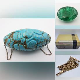 MaxSold Auction: This online auction includes jewelry such as 10k gold amethyst ring, sterling silver, labradorite, turquoise and moonstone, vintage watches, jade figures, Asian decor, art glass, NES console, antique metal toys, vinyl records and more!