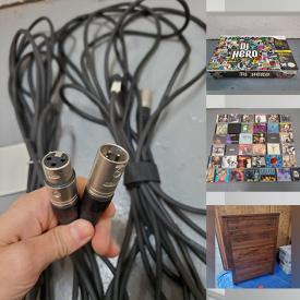 MaxSold Auction: This online auction includes electronics cables, video game controllers such as Guitar Hero, DJ Hero and DDR dance mats, tallboy dresser, CDs, comic books and more!