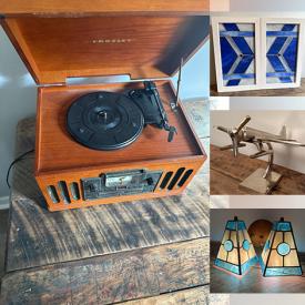 MaxSold Auction: This auction features Mohammed Ali Cast Handprint, Crosley Entertainment system, Stained Glass Cabinet, Taylor Of Canada Railroad Kit, Chrome Airplane Sculpture, Nails, Vintage EKS Kitchen Scale, Industrial Vintage Metal Lamp, Vibrant Artist Painted World, Vintage Look Mason Jar Tealight Holder and much more!