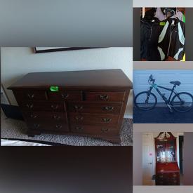 MaxSold Auction: This online auction includes furniture such as a sofa, desk, entertainment cabinet, iron bar stools, rocker, chairs, secretary, nightstands and others, clothing, shoes, accessories, jewelry, lamps, bicycle, jewelry, Mexican pottery, decor, microwaves and more!