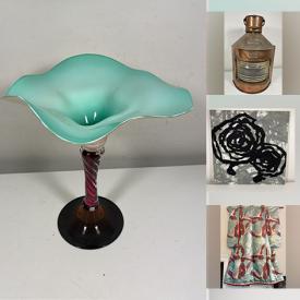 MaxSold Auction: This online auction features Moroccan rug, ping pong table, vintage planters, Mid-Century TV lamp, toys, games, puzzles, slag glass light, art glass, antique ornate scale, silk wedding kimono, primitive yarn winder, vintage buttons, vinyl records, and much more!