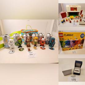 MaxSold Auction: This online auction includes collectibles such as Budweiser, Disney, Funko Pop, and NIB Lego, vintage toys such as Fisher Price, Mighty Mouse, and Topo Gigio, Christmas crafts, NIB Bluetooth speaker, crystal ware, NIB sterling silver jewelry, kitchenware and more!