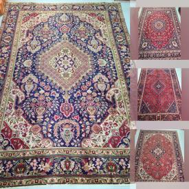 MaxSold Auction: This online auction includes Persian wool rugs from Tafresh, Turkmenistan, Hamedan, Shiraz, Zanjan, Joshegan, Gharajeh, Bakhtiar and more!