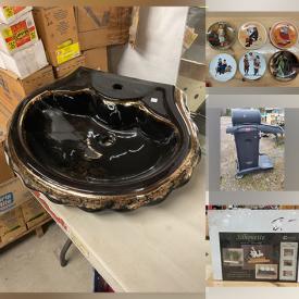 MaxSold Auction: This online auction features hardware, collector plates, sinks, utility cart, plumbing supplies, corner shelves, shower heads, grab bars, dimmer light switches, reclining loveseat, and much, much, more!!