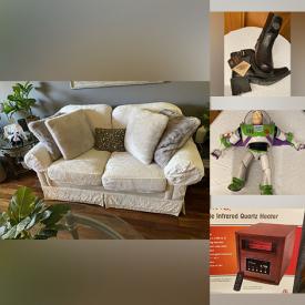 MaxSold Auction: This online auction features knitting looms, electronics lab, floor puzzle, puppet show stage & puppets, Legos, Swarovski crystal pendant, jersey, outerwear, NIB solar lights, DVDs, video games, printer, stained glass lamp, NIB water feature, decanters, couch, and much, much, more!!