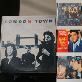 MaxSold Auction: This online auction includes all vinyls in the styling of deluxe version of The Domino\'s 33 60 minute, Man 33 vinyl, londontown, the Moodyblue, Foreigner, Elvis, The tubes, Blondie, Trooper Thick as Thieves, Men at work, Pat Benatar vinyls and much much more....