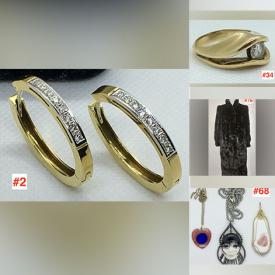 MaxSold Auction: This online auction includes mink jackets and coats, jewelry such as a 14k yellow gold pendant with diamonds, brooches, rings, necklaces, earrings,  chairms, bracelets and more!