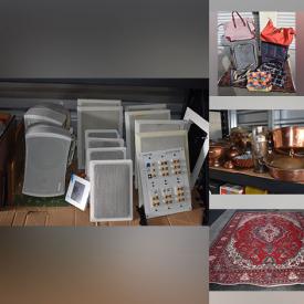 MaxSold Auction: This online auction includes vintage art, sterling silver, vintage doll collection, dishware, vintage pottery, furniture such as storage cabinet, desk chair, oak chairs, and solid oak closet, audio components, glassware, luggage and much more!