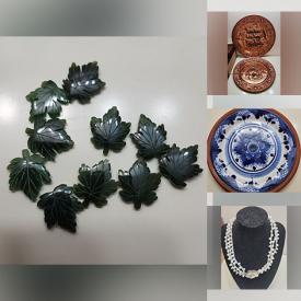 MaxSold Auction: This online auction features jade jewelry, Avon collector bottles, beauty appliances, jewelry-making supplies, copper wall art, DVDs, Chinese tea set, art glass, decorative plates, porcelain figurines, Noritake hand-painted dish, Disney collectibles, and much, much, more!!