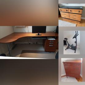 MaxSold Auction: This online auction includes furniture such as dressers, nightstand, bed frames, tub chairs, two seater sofa, vintage chairs, MCM side table, folding table, oak pedestal dining table set, Ikea corner desk, children’s table set and others, Simoniz pressure washer, gallon sprayers, electric lawnmower and other yard tools, hand tools, ladders, Weber BBQ grill, skis, EZ Access ramps, Schwinn exercise bike, Coleman cooler, wall art, books, kitchenware, small kitchen appliances, decorative plates, rugs and much more!