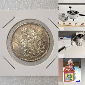 MaxSold Auction: This online auction features coins, banknotes, power & hand tools, bicycle helmets, collector plates, new car parts, sky projector, DVDs, vintage toys, pet products, office supplies, small kitchen appliances, art glass,  stamps, fitness gear,  and much, much, more!!