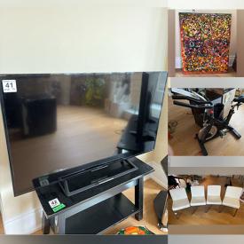 MaxSold Auction: This online auction includes 48” Sony TV, framed artwork including paintings, prints and posters, furniture such as wood bookcases, wooden desk, filing cabinets, TV stands, dining chairs, oak dining table, and vintage wooden dresser, computer accessories, power tools, board games, exercise equipment, vinyl records, small kitchen appliances, inflatable kayak, cookware, home health aids, wool carpets and much more!