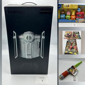 MaxSold Auction: This online auction features Star Wars drone, video games, NIB toys, comics, sports trading cards, Lego set, vintage rocking chairs, TV, vintage trunk, and much, much, more!!