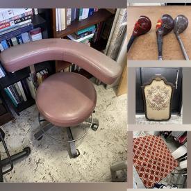 MaxSold Auction: This online auction features sink countertop, display shelves, refrigerator, swivel chairs, dental chair, golf clubs, designer belts, area rugs, cubby shelving, printer, and much, much, more!!