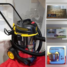 MaxSold Auction: This online auction features small kitchen appliances, drones, shop vac, engine lift, corner desk, printers, collectors mask, retro mixer, portable pylons, depression glass, new chandeliers, power & hand tools, power washer, antennas, and much, much, more!!