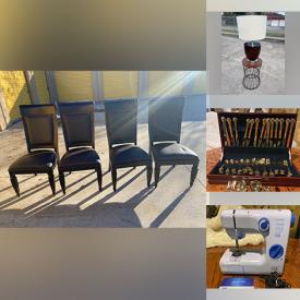 MaxSold Auction: This online auction includes 14k gold diamond ring, small kitchen appliances, furniture such as Kincaid leather chairs, bar stools, wood folding table, and cherry wood entry table, vinyl albums, sewing machines, glassware, NWT purses, costume jewelry, home decor and more!