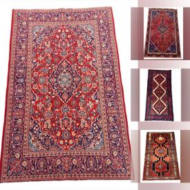 MaxSold Auction: This online auction includes Persian rugs and backrests such as Hamedan, Joshaghan, Zanjan, Turkmen, Shiraz, Kashan and more!