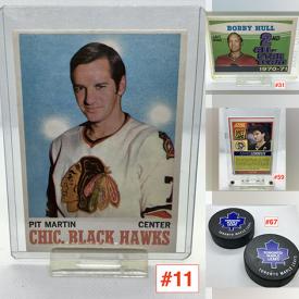 MaxSold Auction: This online auction features hockey cards, hockey coins, hockey pucks, hockey sticker books, and more!!