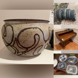 MaxSold Auction: This online auction features fitness gear, art pottery, small kitchen appliances, Kundo clock, Blue Willow dishes, snow tires, patio furniture, sofa bed, vintage writers desk, elliptical, printer, Shark vacuums, craft supplies, and much, much, more!!