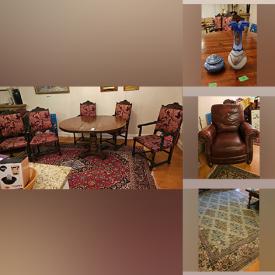 MaxSold Auction: This online auction includes furniture such as a curio cabinet, bistro set, patio table, dresser, chairs, Natuzzi recliners, console table, love seats, bookcases, bedframe and others, mirrors, figures, statues, candleholders and other decor, Asian tea set, china, kitchenware, small kitchen appliances, wall art, linens, clothing, accessories, shoes, cameras, electronics, office supplies, DVDs, rugs, lamps, jewelry, garden decor, BBQ grill, yard tools and much more!