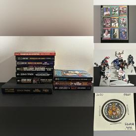MaxSold Auction: This online auction includes Star Trek novels, banknotes, coins, sports and other trading cards, toys, vases, USB turntable, Toronto Maple Leafs memorabilia, NHL figures, hockey wine rack, jewelry, vintage buttons, construction vehicle toys, Thomas the Train, dinosaurs and other toys, vintage tins, marbles, puzzles and much more!