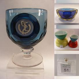 MaxSold Auction: This online auction includes Italian art glass, vintage lead crystal, Wedgwood, hand blown glass, Indigenous art, 14k and sterling silver hummingbird ring, vintage international decor, vintage Pyrex, Indonesian cotton scarves, hand thrown pottery, vintage board games, 1st edition books, and more!