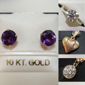 MaxSold Auction: This online auction includes jewelry such as 10k gold and amethyst earrings, moissanite pendant, lab grown diamond ring, sterling silver earrings, 10k gold pendants, sterling silver bracelet, opal earrings and much more!
