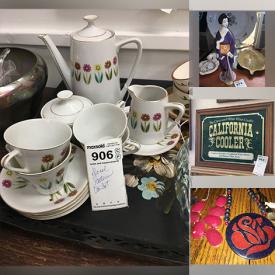 MaxSold Auction: This online auction features Raymond Waites dinnerware, Pflatzgraff dinnerware, mug collection, candlesticks, Hummel collectors plates, jewelry, model airplanes, train cars, piano rolls, art pottery, and  much, more!!