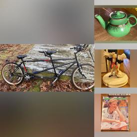 MaxSold Auction: This online auction features vintage gumball machine, bicycle built for two, vintage toys,  teapots, cat wine bottles, comic books, Sebastian miniatures, sports memorabilia, sports trading cards, vintage Tonka toys, Pokemon cards, Coca-Cola collectibles, hand tools, snowboard, vintage tins, vintage bottles, teacup/saucers sets, coins, and much more!