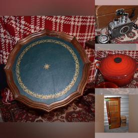 MaxSold Auction: This online auction features depression glass, milk glass, clarinet, evening bags, vintage bar mirror, small kitchen appliances, swamp cooler, garden art, cast iron rooster, vintage doll collection, wicker furniture, and much more!