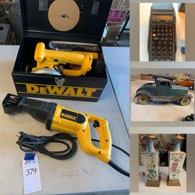 MaxSold Auction: This online auction includes a Dewalt, Milwaukee, Makita and other power tools, toolbox, Echo grass trimmer, woodworking tools, hand tools, Asian and other lamps, antique Western Electric phone, VHS recorders, antique fruit press, kitchenware, small kitchen appliances, tiles, multi-level birdhouse, bedroom decor, vintage board games, vintage toys, photo enlarger, seasonal decor, antique Singer sewing machine, vintage clocks, projectors, vintage radios, telescope, microscope, Huffy bicycle and much more!