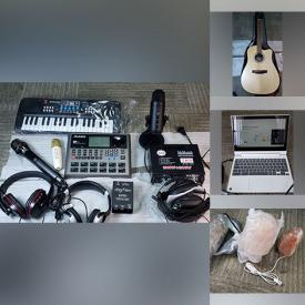 MaxSold Auction: This online auction includes Insta selfie sticks, corded stick vacuums, headsets, bluetooth speakers, smartwatches, WiFi router, Ryzen, Tomahawk and other motherboards, mini PC, Lenovo chromebook, air pumps, Magic the Gathering booster packs, game controllers, 3D printer filaments, LED lights, Aklot guitar set, tools, small kitchen appliances and more!