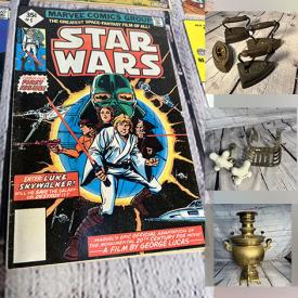 MaxSold Auction: This online auction features perfume bottles, flute, vintage toys, vintage magazines, antique irons, San Jose Victorian fixtures, DVDs, vintage stoppers, Longaberger basket, craft supplies, S & P shakers, Star Wars collectibles, vintage jewelry, small kitchen appliances, vintage books, and much more!