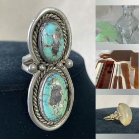 MaxSold Auction: This online auction features gold jewelry, jade pendant, vintage jewelry, sterling silver jewelry, Jadeite collectibles, vintage perfume bottle, Art Deco vanity set, and much, much, more!!