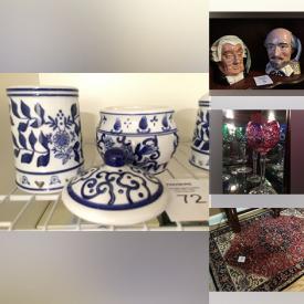 MaxSold Auction: This online auction features Royal Doulton head mugs, carnival glass, art glass, vintage microscope, wood carvings, Vaillancourt folk art, area rug, new medical mattress, wood carving, small kitchen appliances, printer, TV, and much, much, more!!