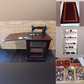 MaxSold Auction: This online auction features Longaberger baskets, Linwood Easton engraving, costume jewelry, art pottery, Asian side table, Lionel Edwards lithograph, jewelry chest, vintage sewing machine, vintage games, area rug, doll collection, and much more!