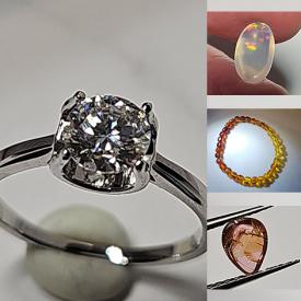 MaxSold Auction: This online auction includes jewelry such as a Moissanite ring, Baltic Amber bracelets and others, gemstones such as Rhodolite Garnets, Smokey Quartz, Onyx, Citrine, Sapphire, Tourmaline, Amethyst, Rainbow Moonstone, Ethiopian Opal and more!