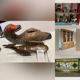 MaxSold Auction: This online auction features stained glass window, church pew, art pottery, antique chairs, camera lenses, Bose, biometric safe, cedar trunk, decanters, golf clubs, and much, much, more!!!