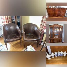 MaxSold Auction: This online auction includes furniture such as a La-Z-Boy recliner, sideboard, chairs, cabinets, shelving units, tables, media stand, dresser, vintage sewing machine in cabinet and others, board games, books, CDs, computer games, vinyl records, model kits, rugs, curtains, tools, storage boxes, milk glass, china, kitchenware, small kitchen appliances, vintage cameras, cleaning supplies, vintage telescope, wall art, electronics and many more!