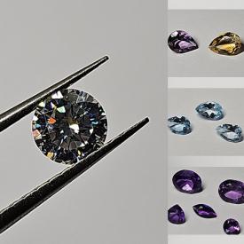 MaxSold Auction: This online auction includes cut stones such as moissanite, fire opals, Baltic amber, sapphires, tourmaline, topaz, citrine, tourmaline, labradorite and much more!