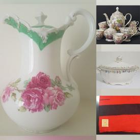 MaxSold Auction: This online auction features Isabelle De Borchgrave artwork, depression glass, teacup/saucer sets, art pottery, teapots, brass utensils, art glass, Susie Copper dishware, Fenton glass, wrought iron candle handler, vintage neckties, cookie jar, curtain panels, decanters, and much, much, more!!