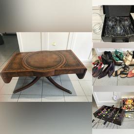 MaxSold Auction: This online auction includes original paintings, furniture such as MCM tables, vintage coffee table, leather office chair, and dining chairs, glassware, sports equipment, woman’s bike, lighting, home decor, children’s toys, shopping buggies, kitchenware, women’s shoes, and more!