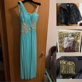 MaxSold Auction: This online auction features designer ladies' clothes & shoes, costume jewelry, sewing machine, area rugs, men’s suits, antique love seat, upright piano, teacup/saucer sets, clay bowls, live plants, office supplies, knitting supplies, Tiffany lamp, and much, much, more!!!