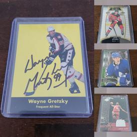 MaxSold Auction: This online auction includes sports cards featuring an autographed Wayne Gretzky, Jiri Hudler, Mark Stone, Jason Zucker, Alex Ovechkin, Connor McDavid, Sidney Crosby, Tom Brady, Mitch Marner, Mike Modano, Milan Lucic, Lebron James, printing plates and much more!