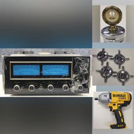 MaxSold Auction: This online auction features power & hand tools, NIB baby monitors, art glass, hood ornaments, turntables, sad irons, NIB mosquito trap, solar lights, NIB personalized pens, hubcap spinners, bike, and much, much, more!!