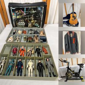 MaxSold Auction: This online auction includes a wood acoustic guitar, Macy’s snow globe, vintage cutting tools, glassware, vintage comic books, trading cards, Pyhigh workout bicycle, Marcy weight bench, toys, books, vacuum, Fender amp, Razor skateboard, propane stove, clothing and more!