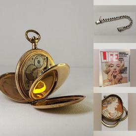 MaxSold Auction: This online auction features pocket watches, men’s & women’s watches, gold jewelry, vintage magazines, puzzles, antique jewelry, Art Deco earrings, brooches, pearl jewelry, antique cameo,  and much, much, more!!