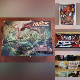 MaxSold Auction: This online auction includes Magic the Gathering cards, MTG play mat, Dungeons and Dragons and other board games, Power Rangers, GI Joe and other figures, Hot Wheels and other toy cars, electronics, vintage matchboxes, binoculars, vinyl records, R2D2 popcorn popper, Nintendo Wii, Sega Genesis, Xbox and other video game consoles, baseball caps, patches, LeapFrog Leapster and other learning tools, sports pennants, VHS, books, magazines and many more!