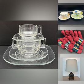 MaxSold Auction: This online auction features Rosenthal Bjorn Wiinblad table lamps, MCM drinkware, teacup/saucer sets, yarn, chandeliers, art glass, S & P shakers, Bunnykins, and much, much, more!!!