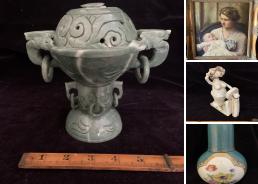 MaxSold Auction: This online auction features  Robert Bateman art print, wood wall masks, mantel clock, antique mirror, cookie jars, vintage Persian pipes, depression glass,  art glass, vintage lawn bowling balls, Mickey Mouse doll, teapots, collectible golf clubs, new golf grips & gloves, collector plates, and much, much, more!!